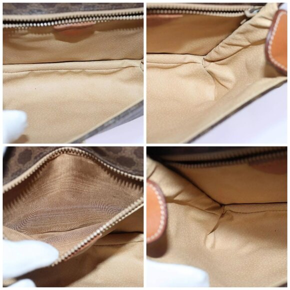 CELINE Macadam Canvas Shoulder Bag PVC Leather Brown Gold Auth yk14568 - Picture 15 of 16